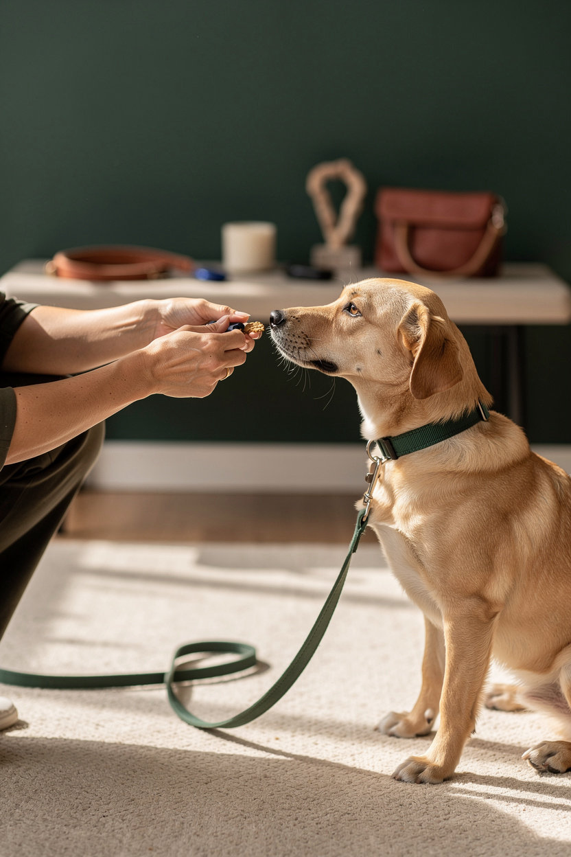 Stark K9 professional dog trainer working with dog using positive reinforcement methods