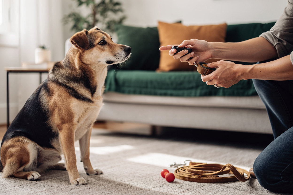 Stark K9 dog training showing positive trainer engagement with dog
